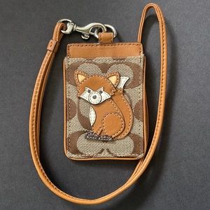 Vintage Coach Fox Lanyard Card Holder 🦊